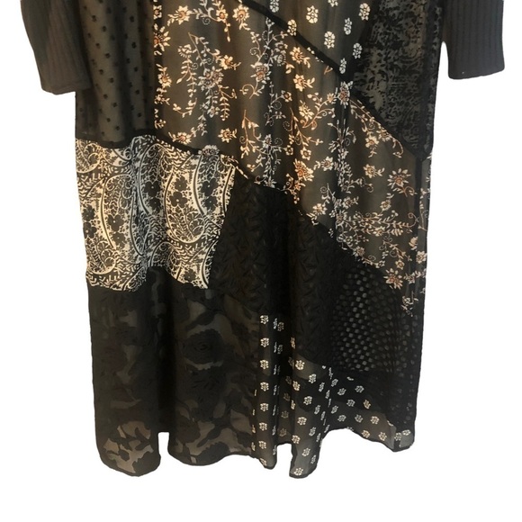 Anthropologie Maeve Belle Noir Patchwork Midi Dress Size Small - Picture 7 of 12